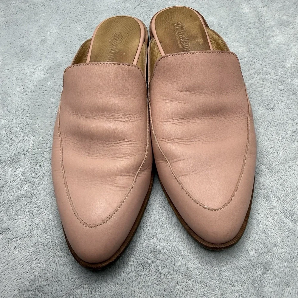 Madewell Frances Loafer Mules Women's 6.5 Blush Pink Leather Backless Flats
